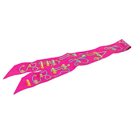 Foulard Twilly in seta Hermès Cordages Rosa