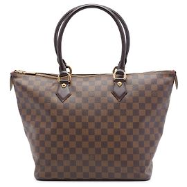 Borsa Tote Louis Vuitton Damier Ebene Saleya MM marrone