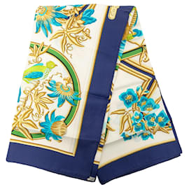 Sciarpa in seta Hermès Caraibes 90 bianca