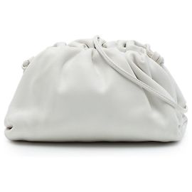 Borsa a tracolla The Mini Pouch in pelle di agnello bianco Bottega Veneta