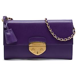 Borsa a tracolla e crossbody Sound Lock in Saffiano viola di Prada