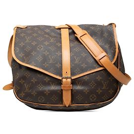 Borsa a tracolla Louis Vuitton Monogram Saumur 35 marrone