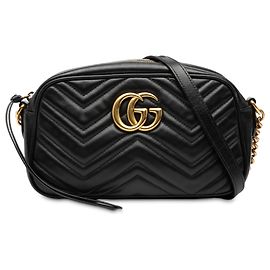 Black Gucci Small GG Marmont Matelasse Leather Crossbody