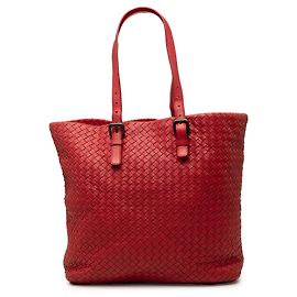 Tote in nappa Intrecciato rosso Bottega Veneta