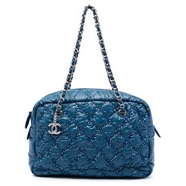 Borsa Bowler Blue Chanel Paris Byzance Nylon Tweed On Stitch
