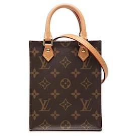 Borsa Louis Vuitton Monogram Petit Sac Plat marrone