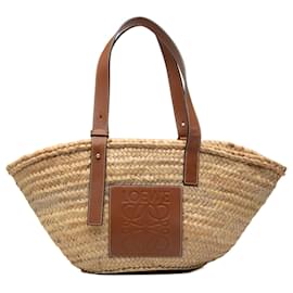 Borsa Tote LOEWE Medium Raffia Anagram Basket marrone - Loewe