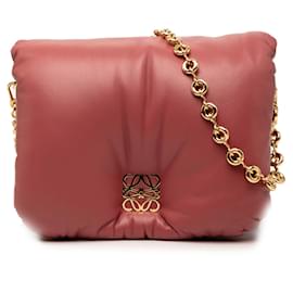 Borsa Goya Puffer Chain in agnello lucido rosa LOEWE - Loewe