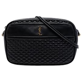 Borsa a tracolla Victoire in agnello trapuntato nero Saint Laurent