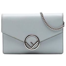 Gray Fendi Leather F Is Fendi Envelope Wallet On Chain Crossbody Bag