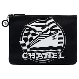 Clutch Chanel Medium Canvas La Pausa Zip O Case Nera