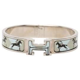 Hermès Les Allures Clic H Armband schmal Email Blau PM