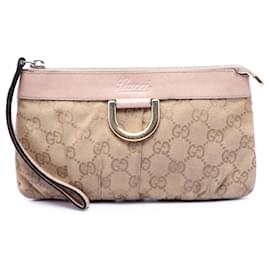 Abbey D Ring Wristlet Pouch aus GG Canvas von Gucci in Beige