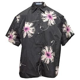 Camicia a bottoni Prada floreale Nera e Multicolor Taille IT 36