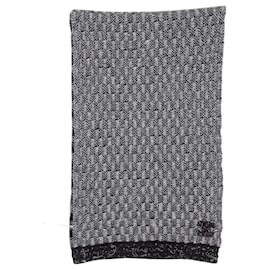 Sciarpa in cashmere a quadretti bianco e nero Chanel