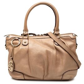 Borsa Sukey in pelle di vitello Gucci oro