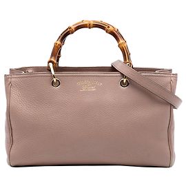 Gucci Bamboo Shopper Satchel Medium aus Kalbsleder in Rosa