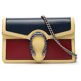 Borsa a tracolla Gucci Mini Dionysus in pelle tricolore blu