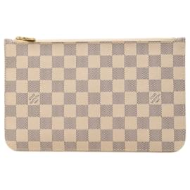 Pochette Louis Vuitton Damier Azur Neverfull MM Bianca