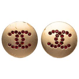 Orecchini a clip Chanel CC placcati oro con strass