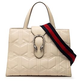 Borsa a tracolla Dionysus Web Gucci in pelle matelassé bianca