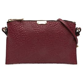 Bolso bandolera Chichester en cuero de grano fino con relieve de cuadros rojo Burberry