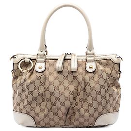 Gucci GG Canvas Sukey Satchel Beige