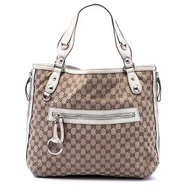 Tote Gucci GG Canvas Icon Bit Zip Bianco