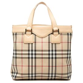 Borsa a mano Burberry House Check Canvas Beige