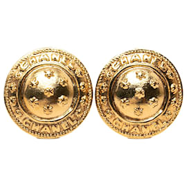 Orecchini a cerchio Chanel Logo placcati oro