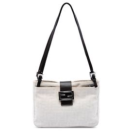 Fendi Zucca Canvas Schultertasche weiß