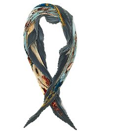 Sciarpa in seta plissettata blu Hermès Real Escuela Andaluza del Arte Ecuestre Scarves