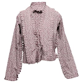 Camicetta con fiocco stampata bordeaux e bianco Alaia Taglia IT 40 - Alaïa