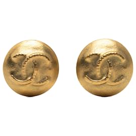 Orecchini a clip rotondi Chanel CC placcati oro