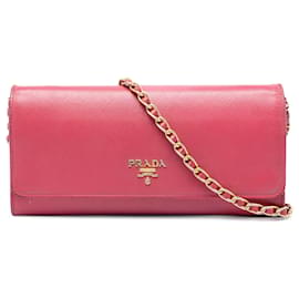 Cartera con cadena Saffiano rosa Prada bandolera