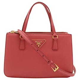 Borsa Mini Saffiano Lux Galleria Double Zip Rosa Prada