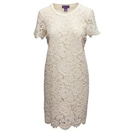 Autre Marque Weißes Spitzenkleid Ralph Lauren Purple Label Größe US M