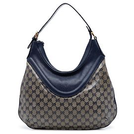 Borsa Hobo Blue Gucci GG Crystal Hysteria Crest