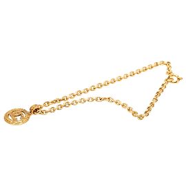 Collana con pendente rotondo Chanel CC placcato oro