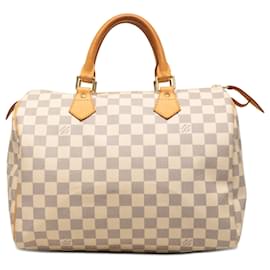 Borsa Boston Louis Vuitton Damier Azur Speedy 30 Bianca