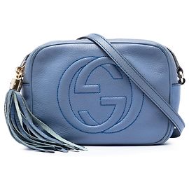 Borsa a tracolla Gucci Soho Disco in pelle di vitello blu