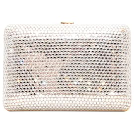 Judith Leiber Hard Shell Clutch mit Kristallbesatz Silber & Gold