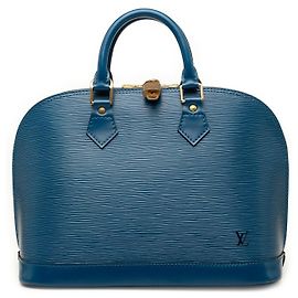 Borsa Louis Vuitton Epi Alma PM Blu