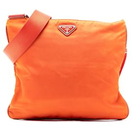 Borsa a tracolla Prada Tessuto arancione con chiusura a zip