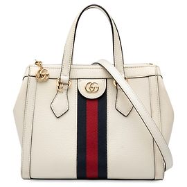 White Gucci Small Leather Ophidia Satchel