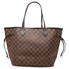 Borsa Tote Neverfull MM in Damier Ebene marrone Louis Vuitton