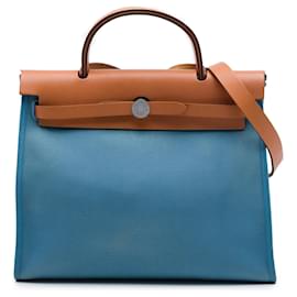 Borsa Hermès Toile Herbag Zip 31 blu