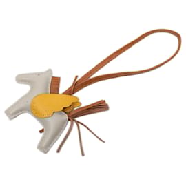 Brown Hermès Milo Lambskin and Swift Grigri Rodeo Pegase Bag Charm PM Key Chain