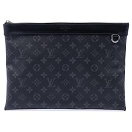 Pochette GM Louis Vuitton Monogram Eclipse Discovery nera - Clutch