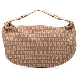 Borsa Hobo in tela Fendi Zucchino beige